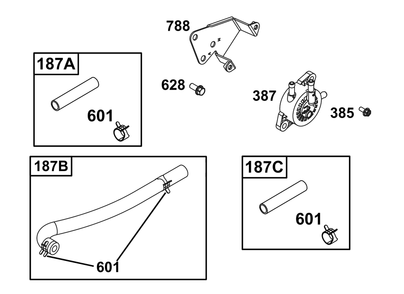 Fuel Supply Group Diagram and Parts List for 356777-0151-G1  Briggs and Stratton Engine